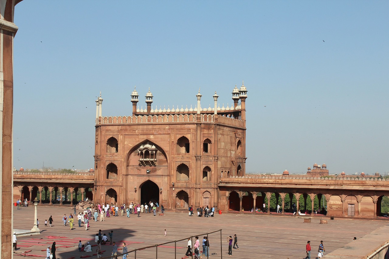 red fort india architecture free photo