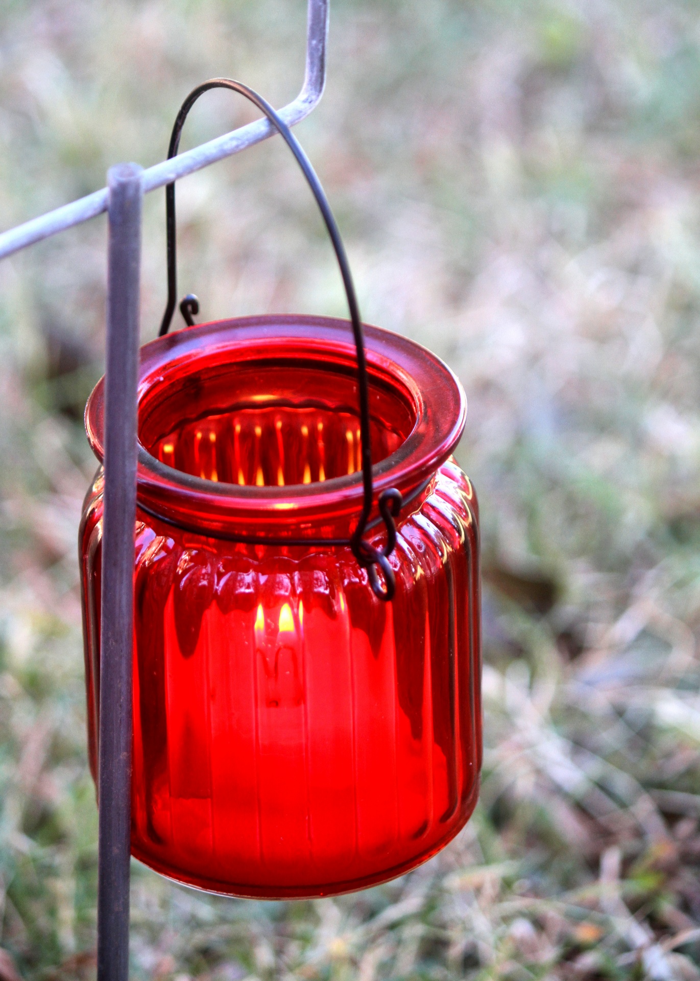 candle flame red glass free photo