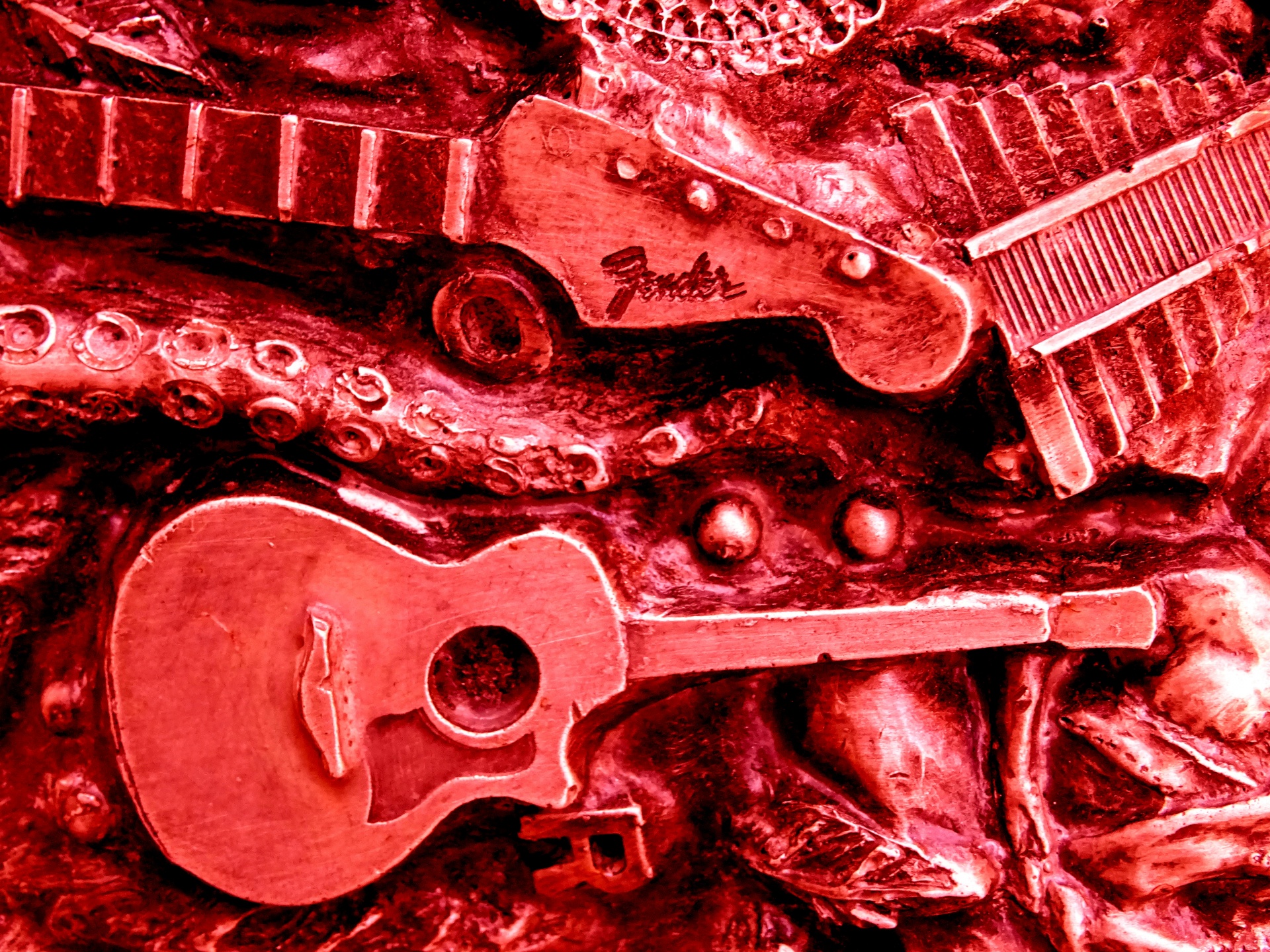 red pink guitar free photo