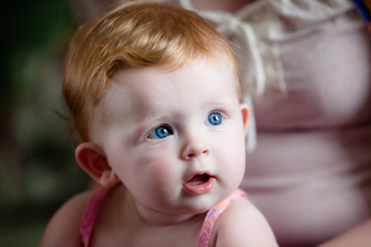 red hair blue eyes baby free photo