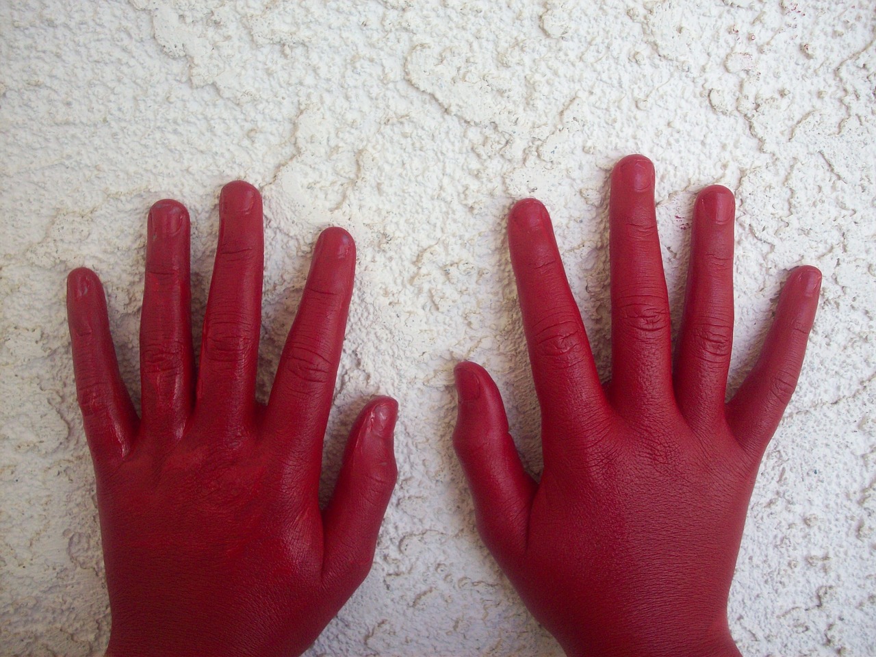 red hand red handed red free photo
