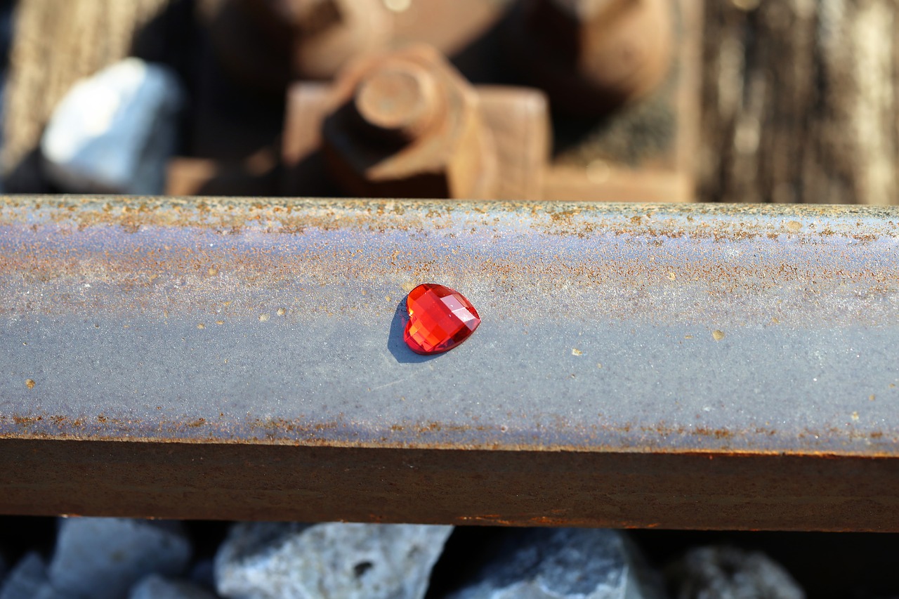 red heart on railway stop teenager suicide stop children suicide free photo