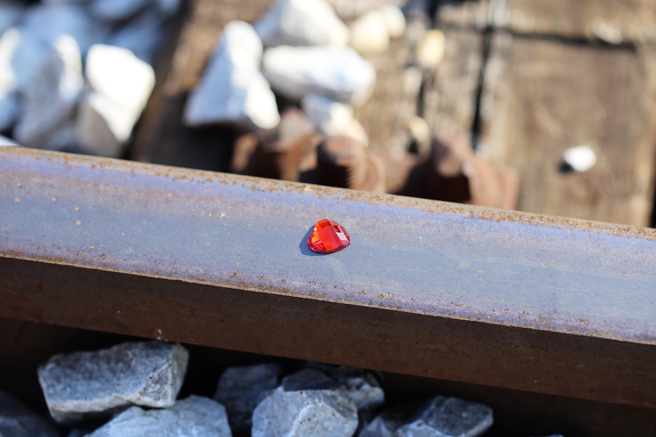 red heart on railway stop children suicide stop teenager suicide free photo