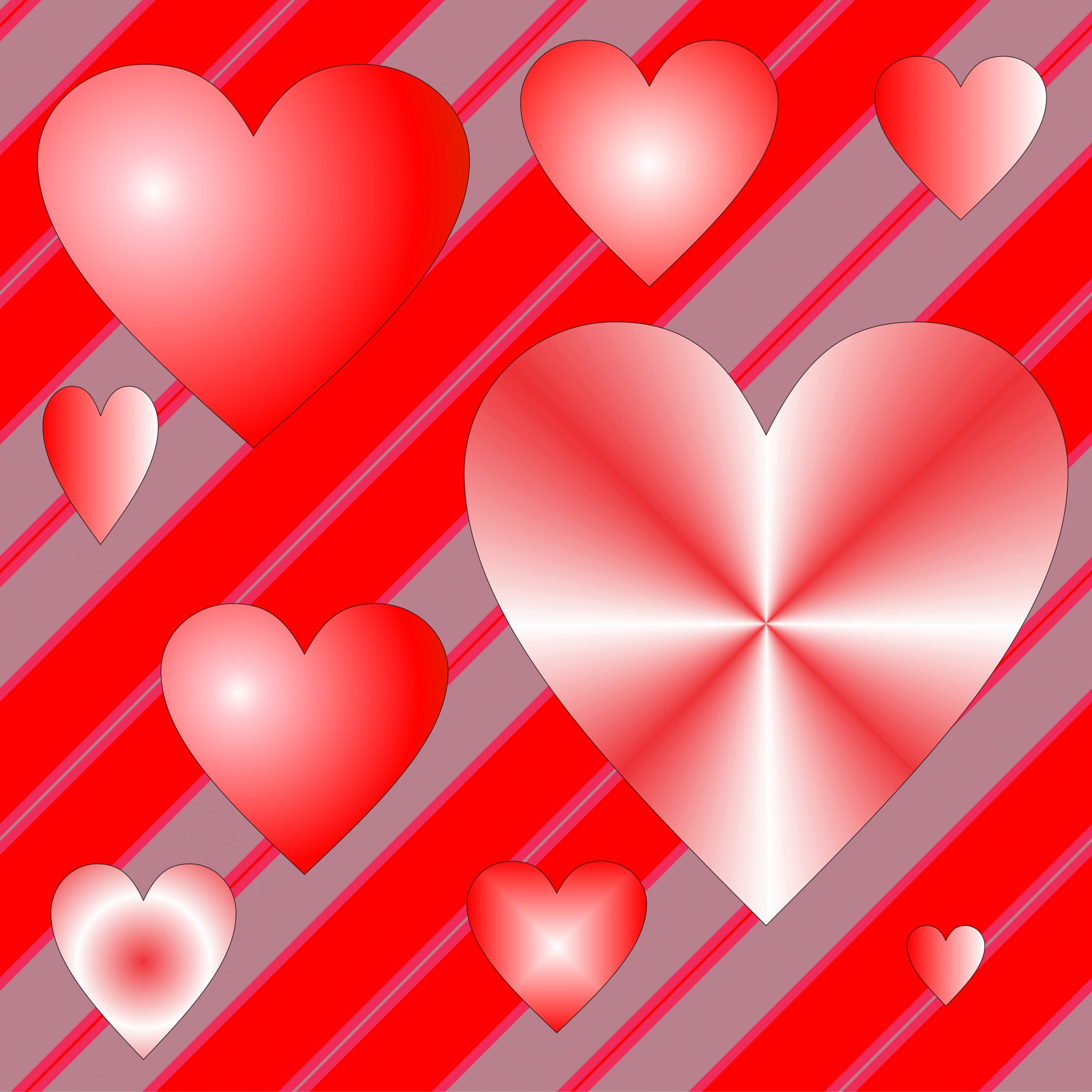 Red Hearts Illustration Free Stock Photo - Public Domain Pictures