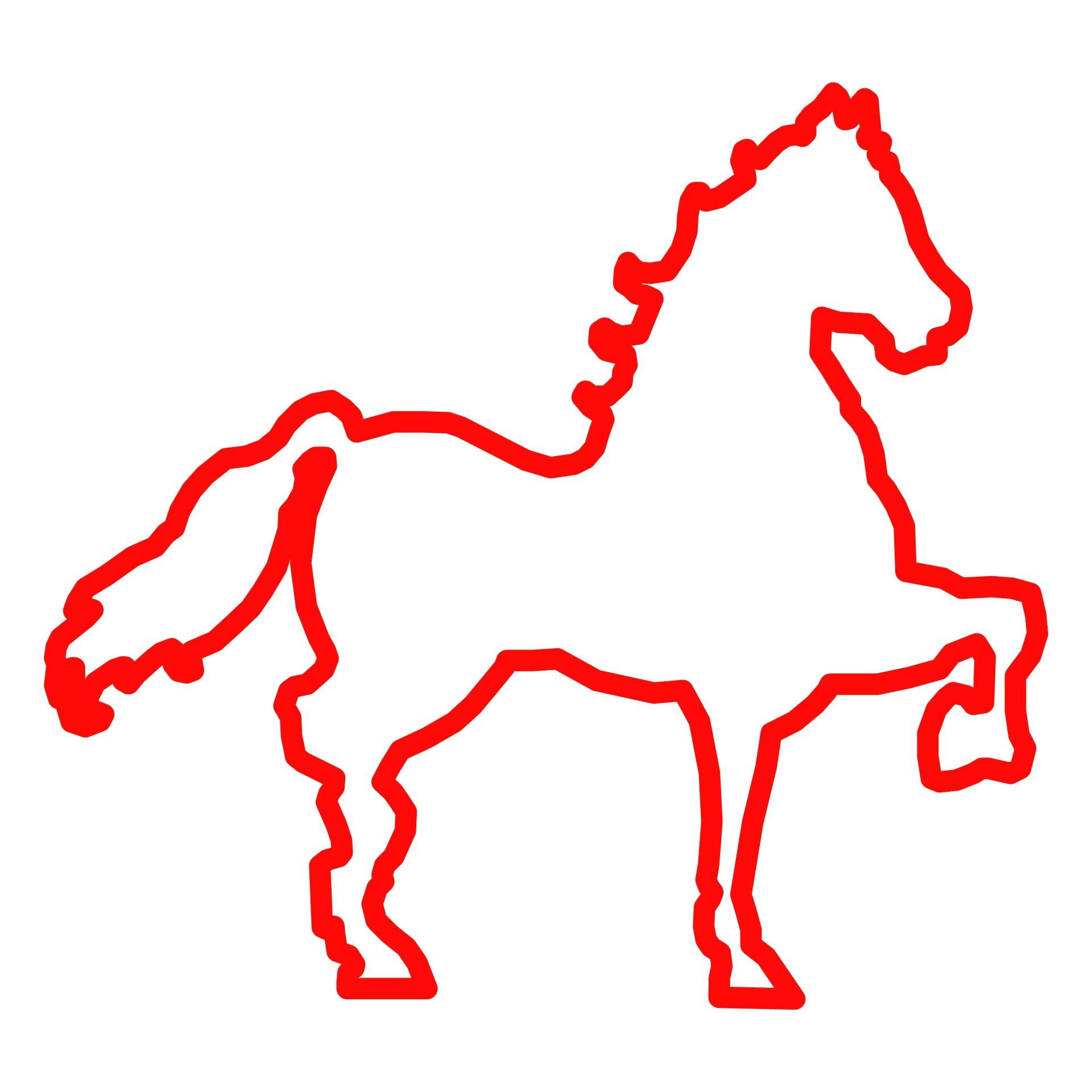 red horse outlined free photo