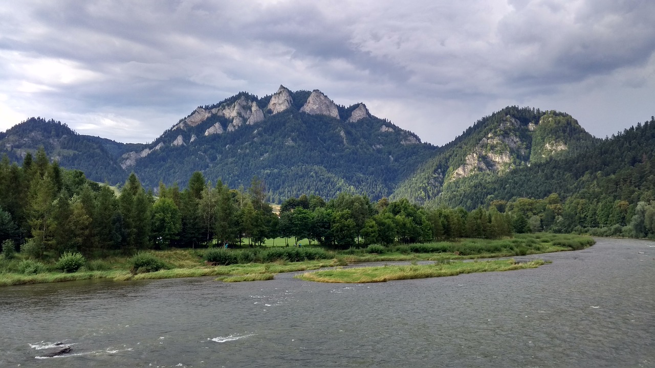 red monastery mountains river free photo