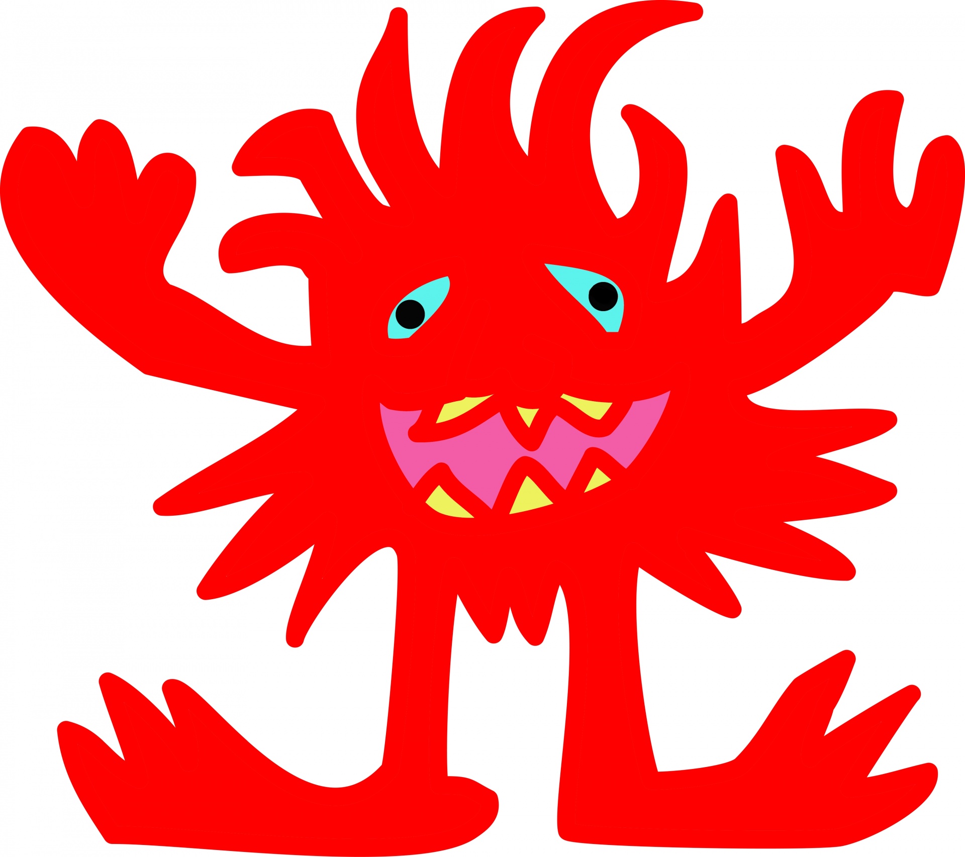 red,cartoon,character,cheerful,crazy,creature,cute,doodle,drawing,drawn,fun...