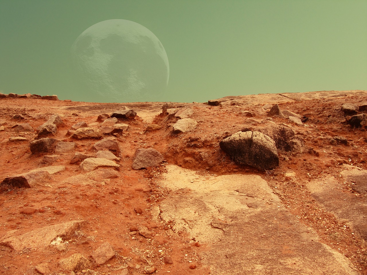 red planet moon alien free photo
