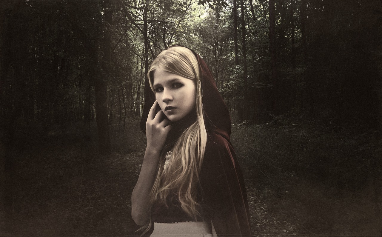red riding hood girl forest free photo