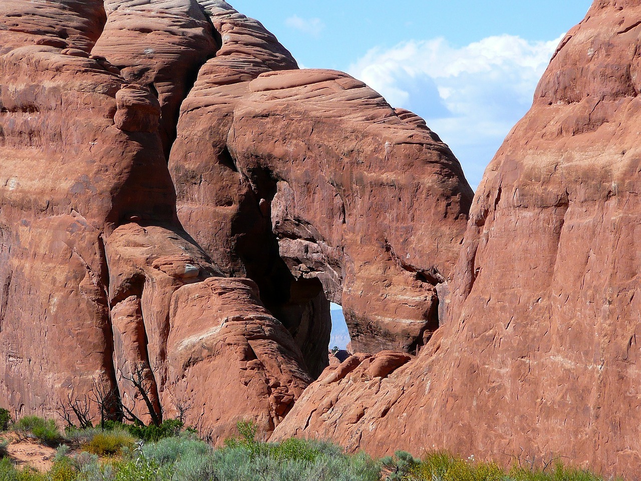 red rocks formations arches national park free photo