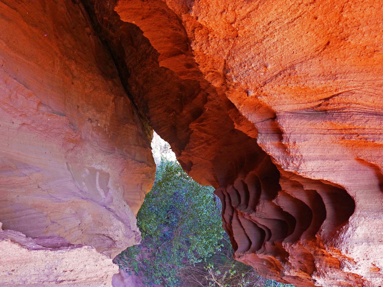 red sandstone cave erosion free photo