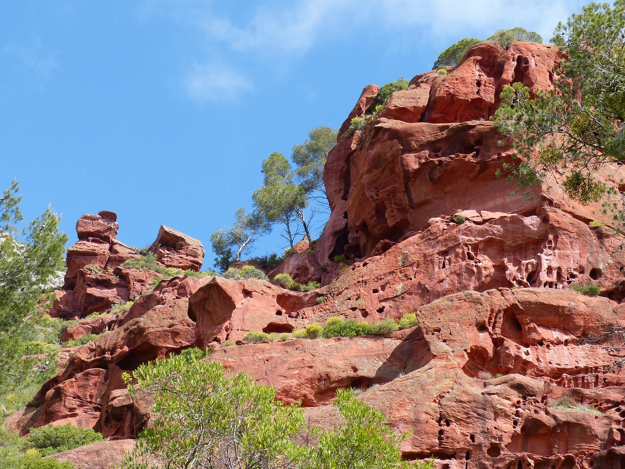 red sandstone red rocks forms free photo
