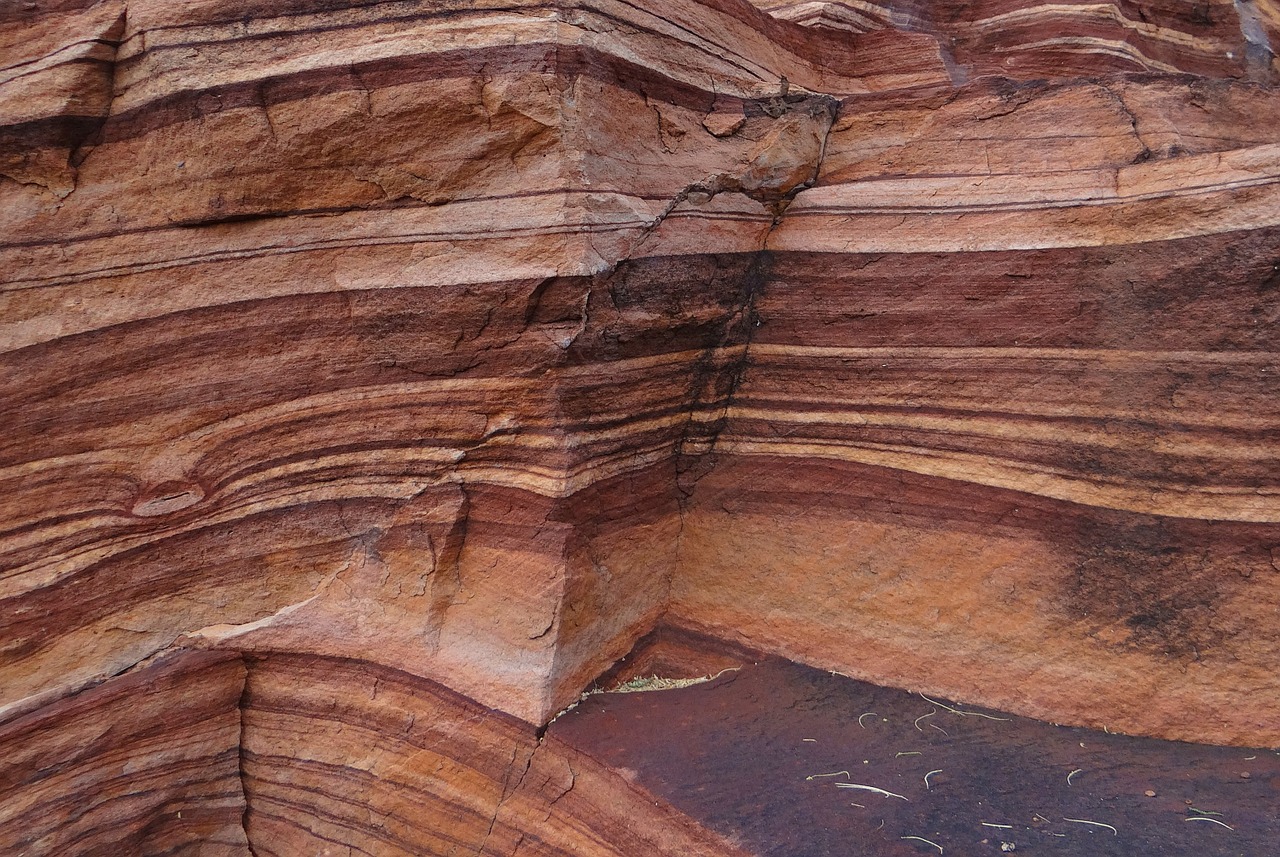 red sandstone layered eroded free photo