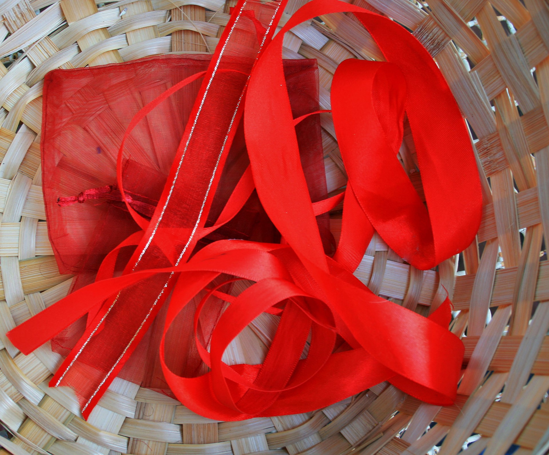 ribbons red satin free photo