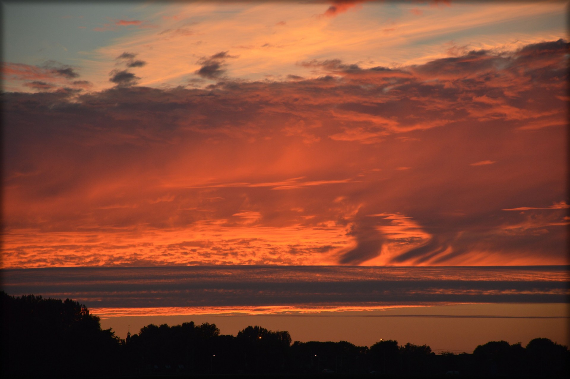 red landscape night free photo