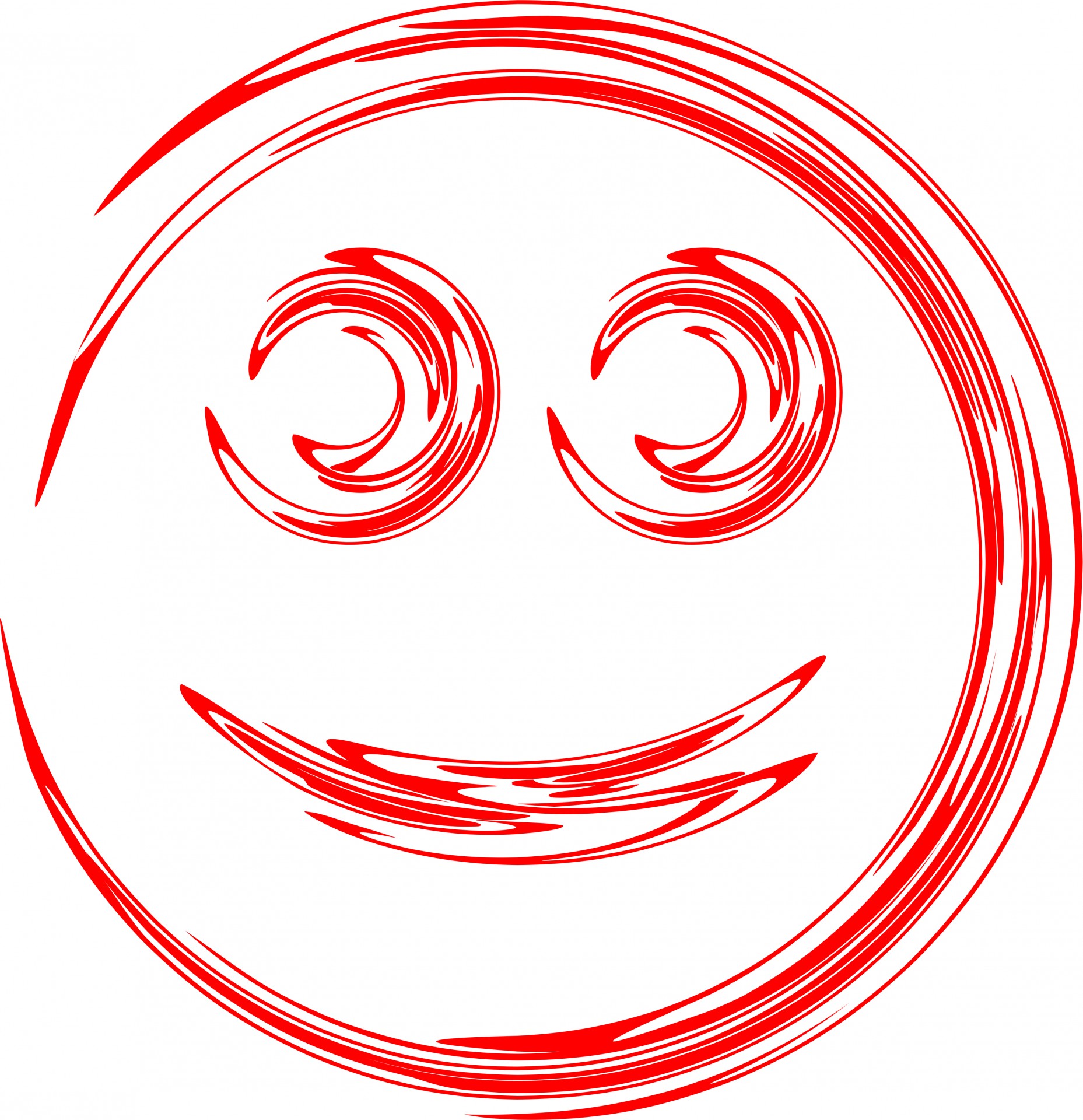 red smiley drawing free photo