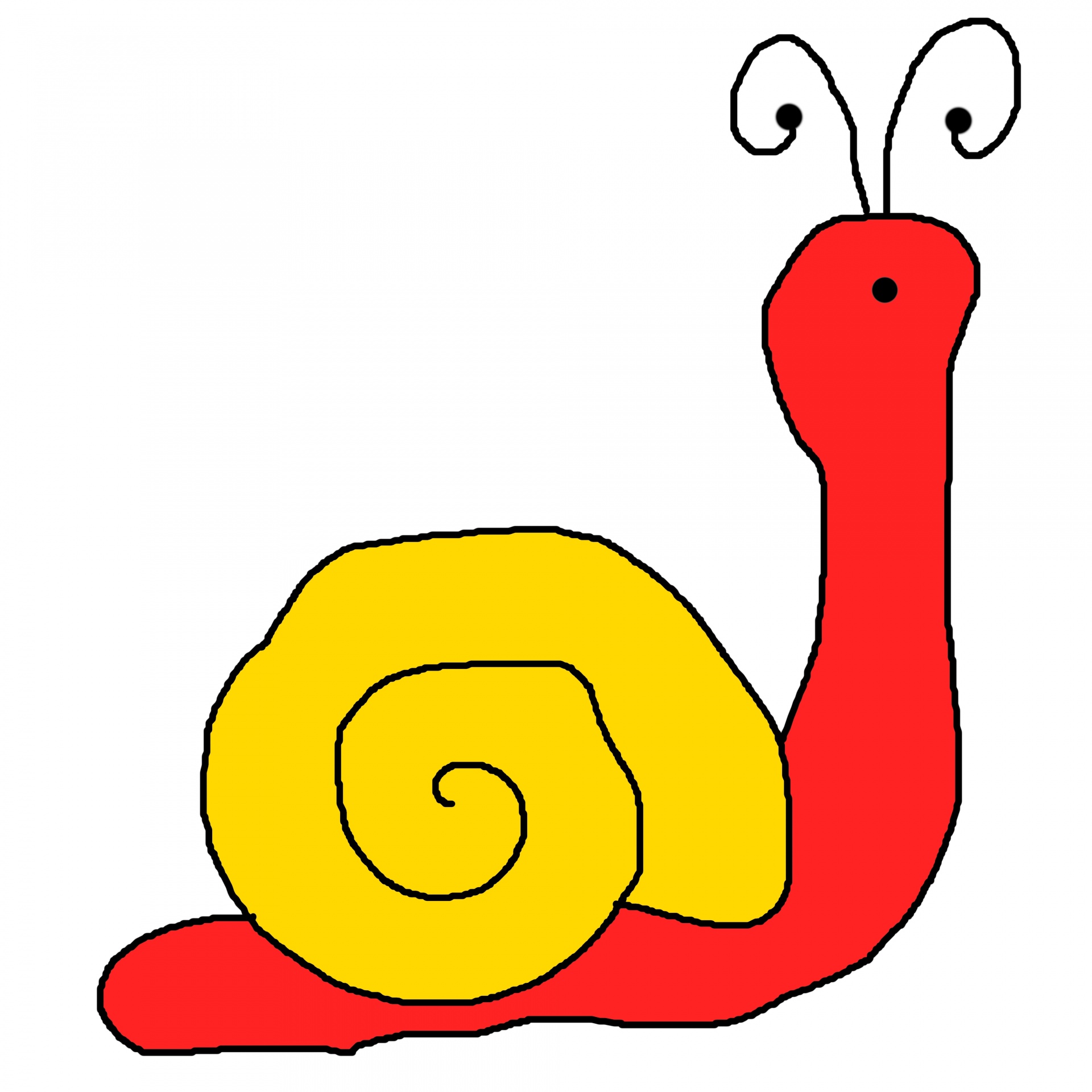 red snail yellow free photo