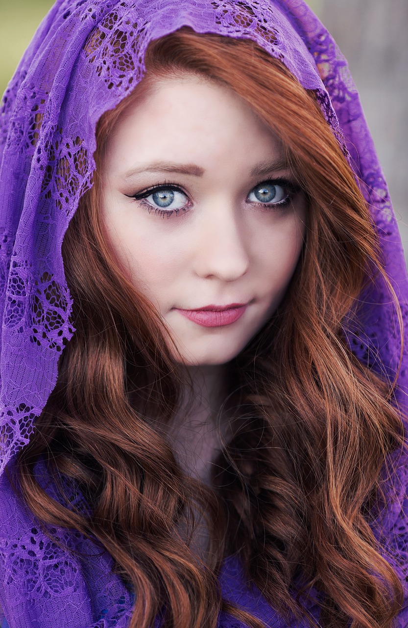 redhead hair scarf free photo