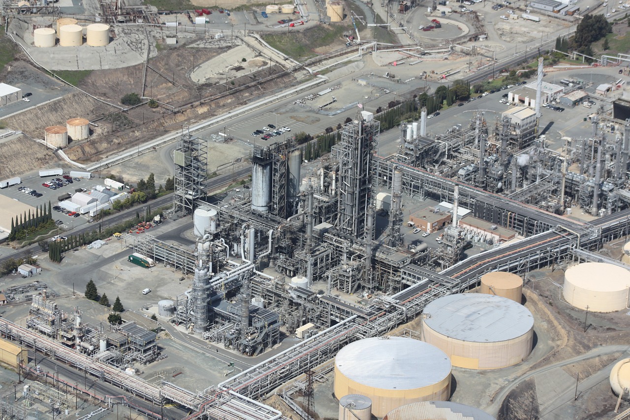 refinery oil aerial free photo