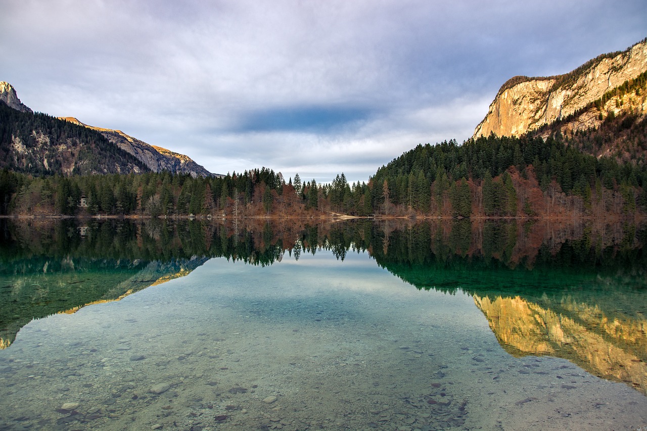 reflect reflection mountains free photo