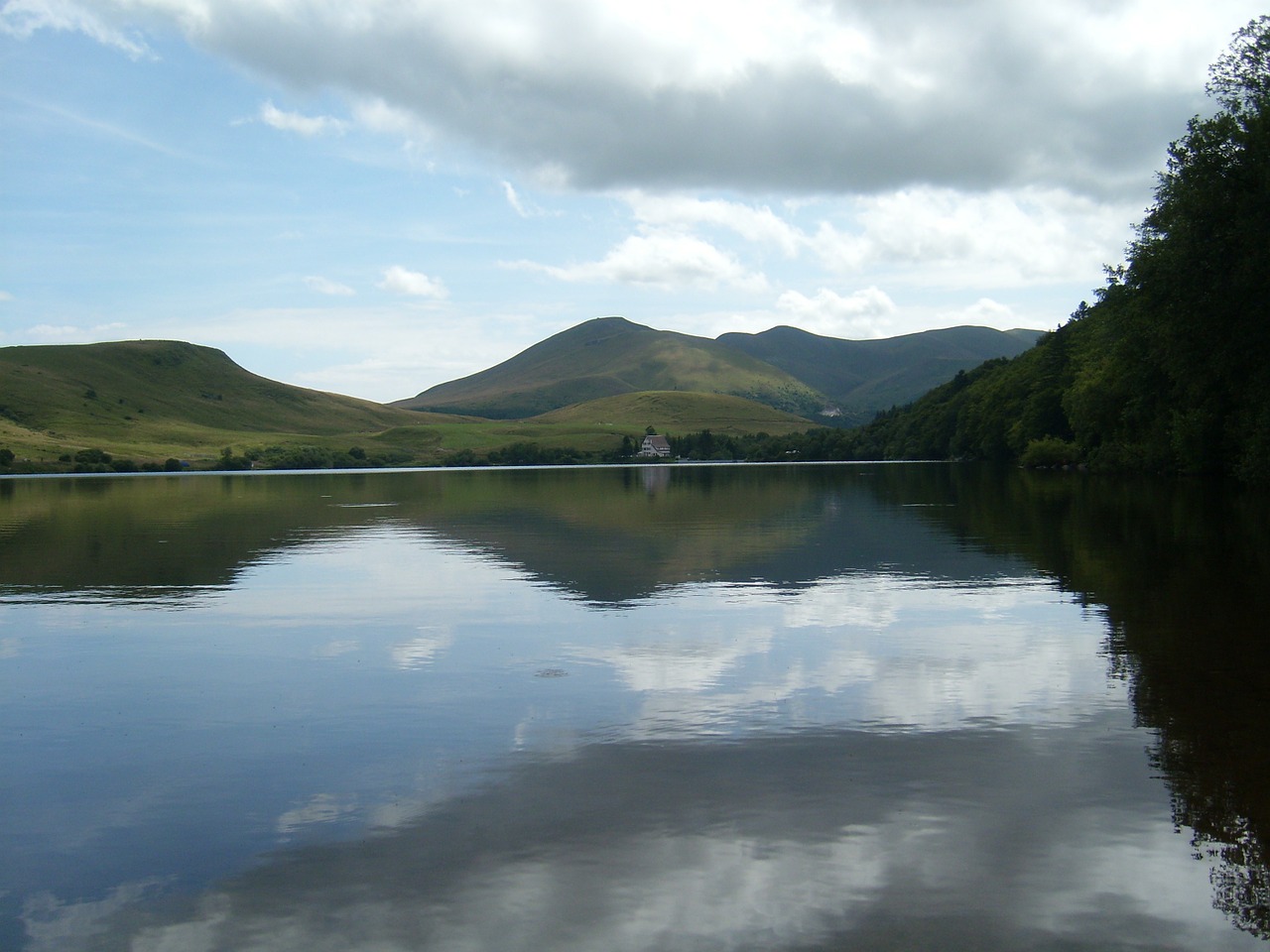 reflection mountain lake water free photo