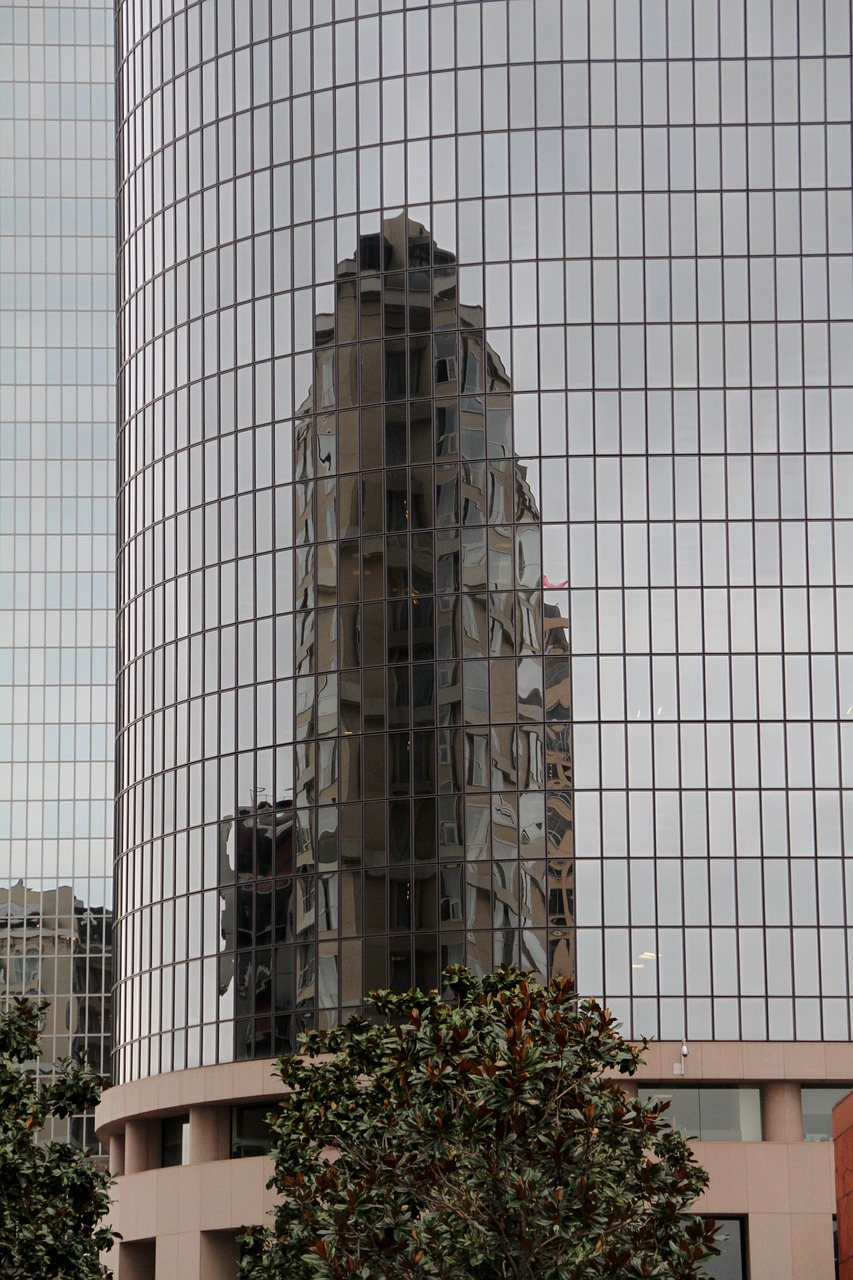 reflection los angeles downtown free photo