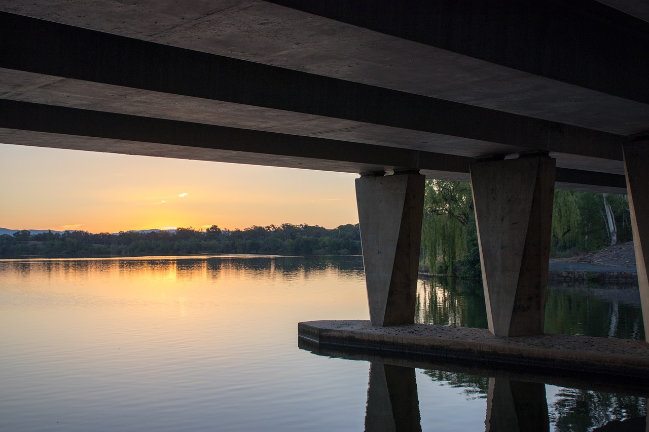 reflection water bridge free photo