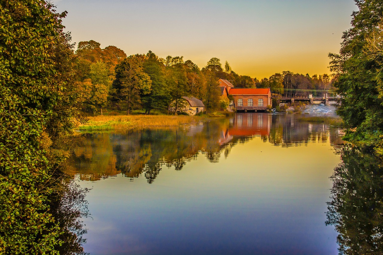 reflection river nature free photo