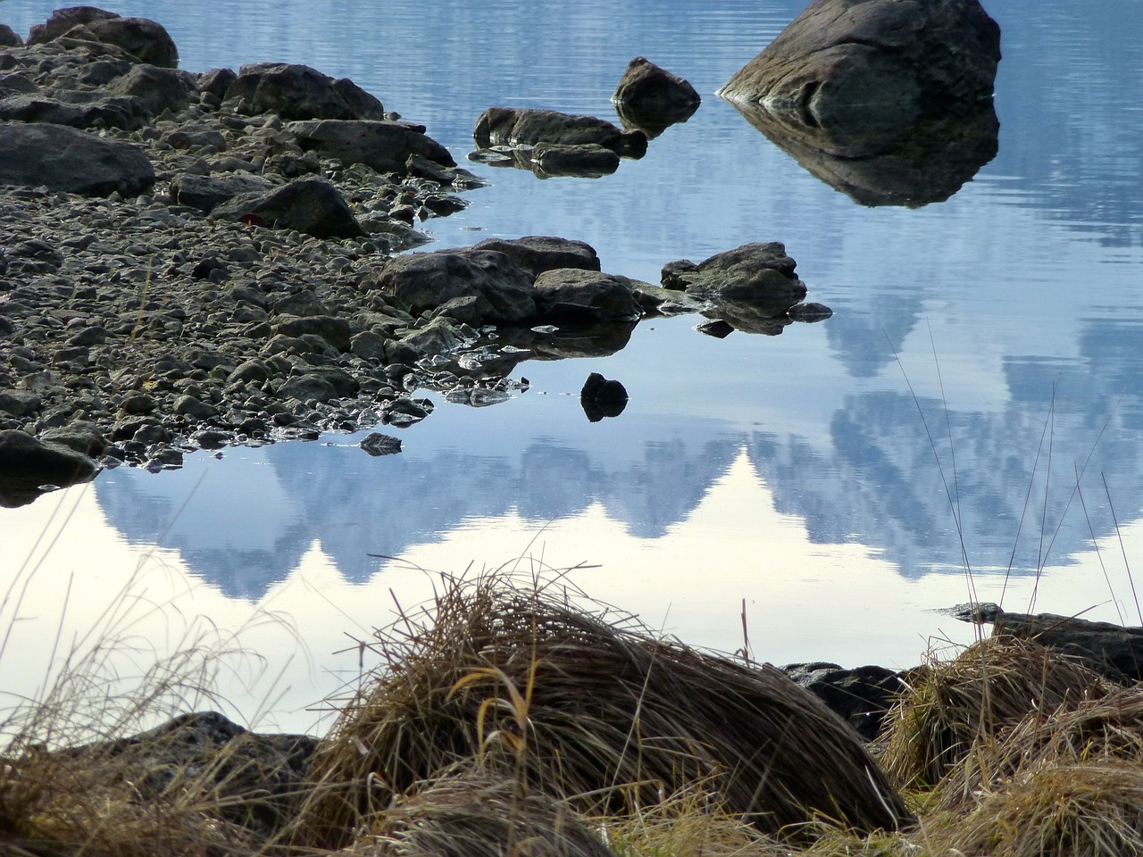 reflection mountains dachstein free photo