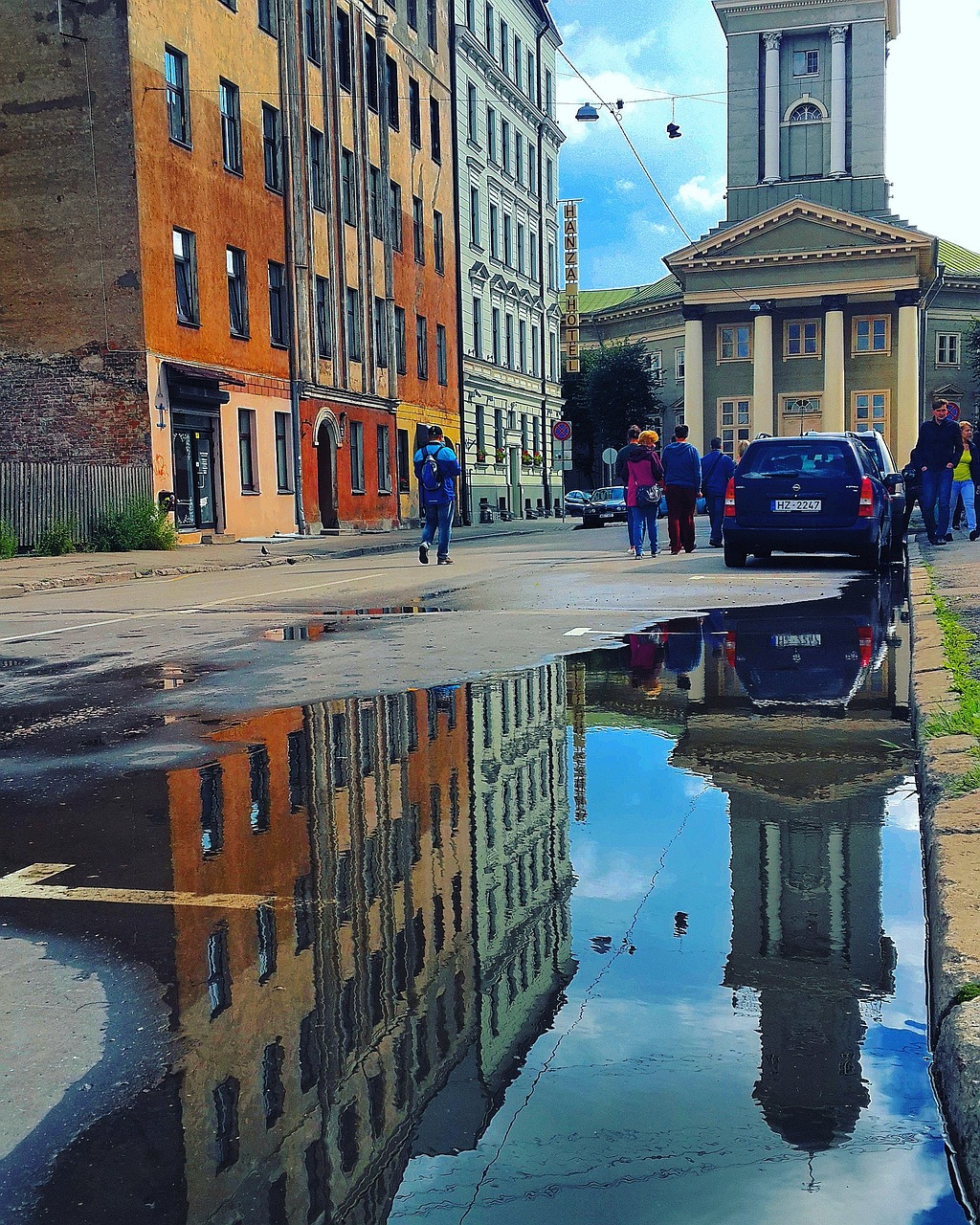 reflection church riga free photo