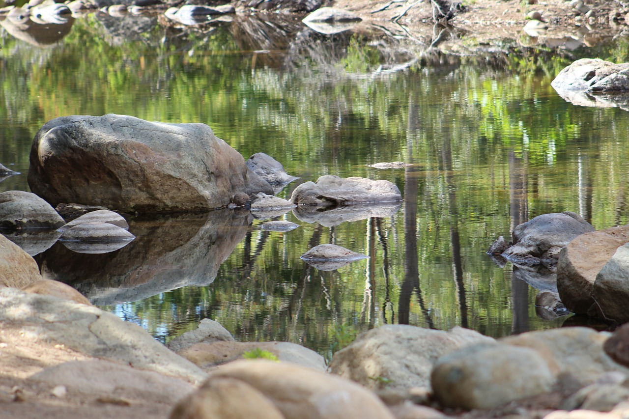 reflection river creek free photo