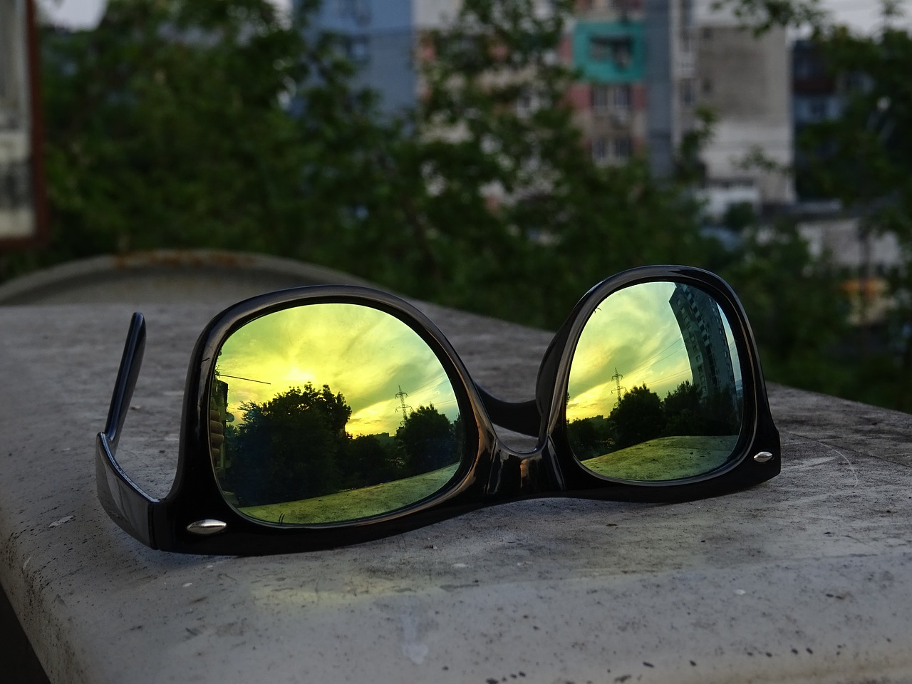 reflections sky sunglasses free photo