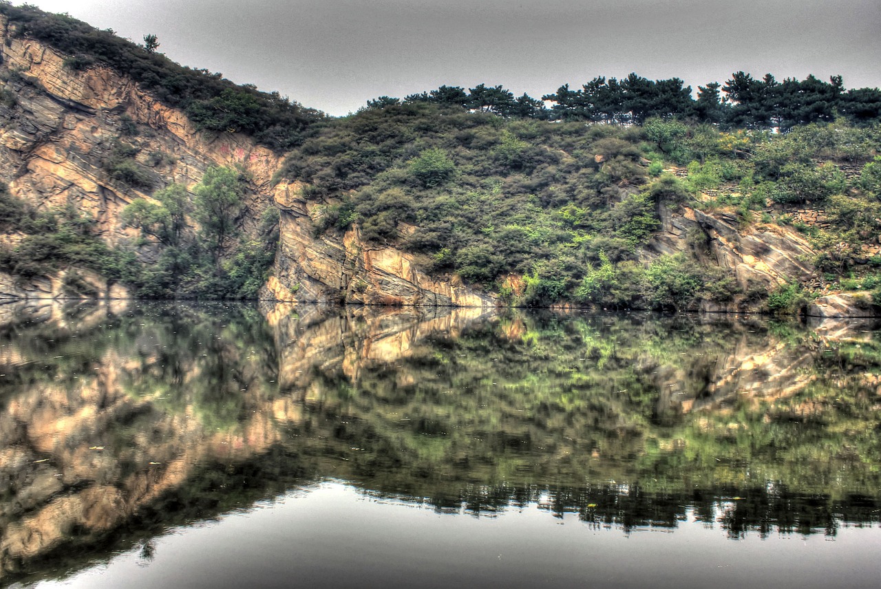 reflections landscape scenery free photo