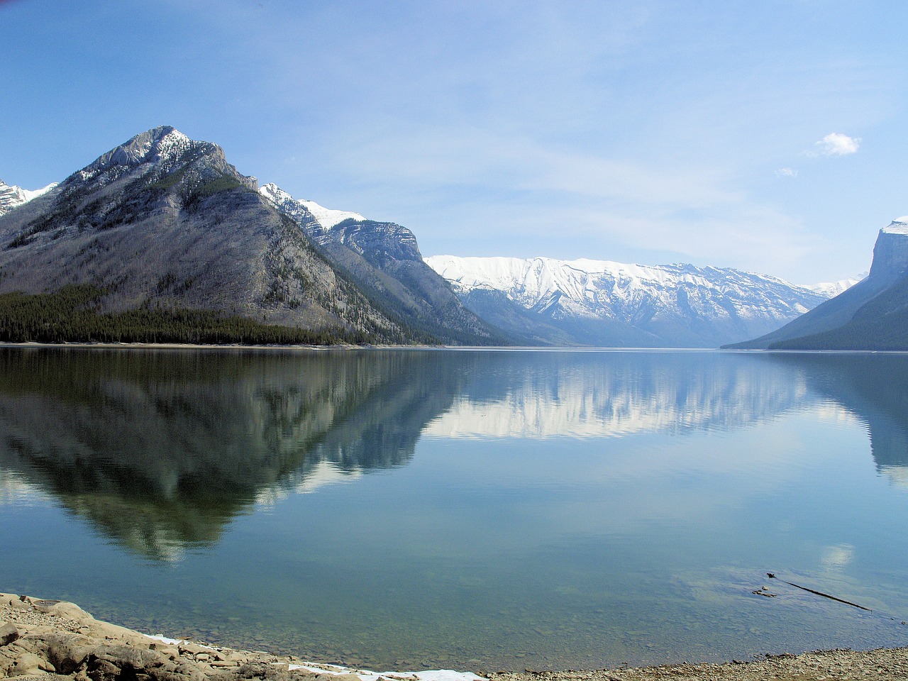 reflections  lake  mountains free photo