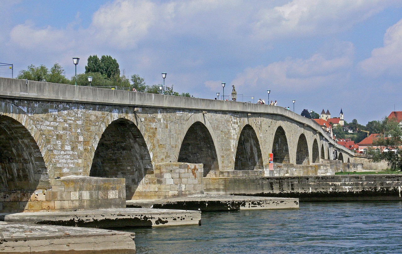 regensburg stone bridge landmark free photo