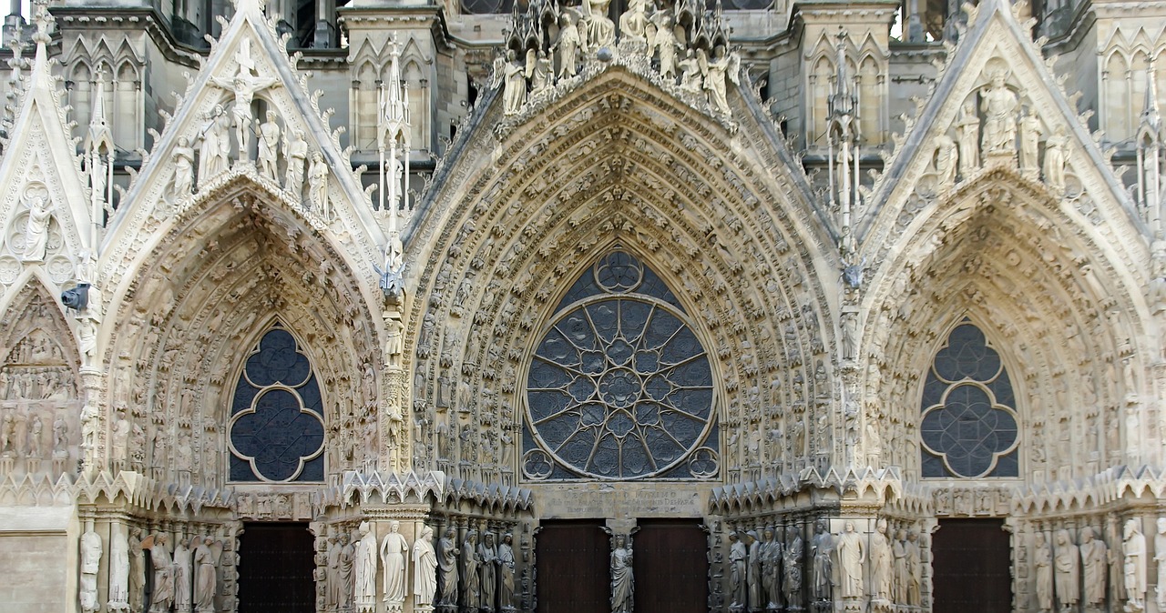 reims cathedral rosette free photo