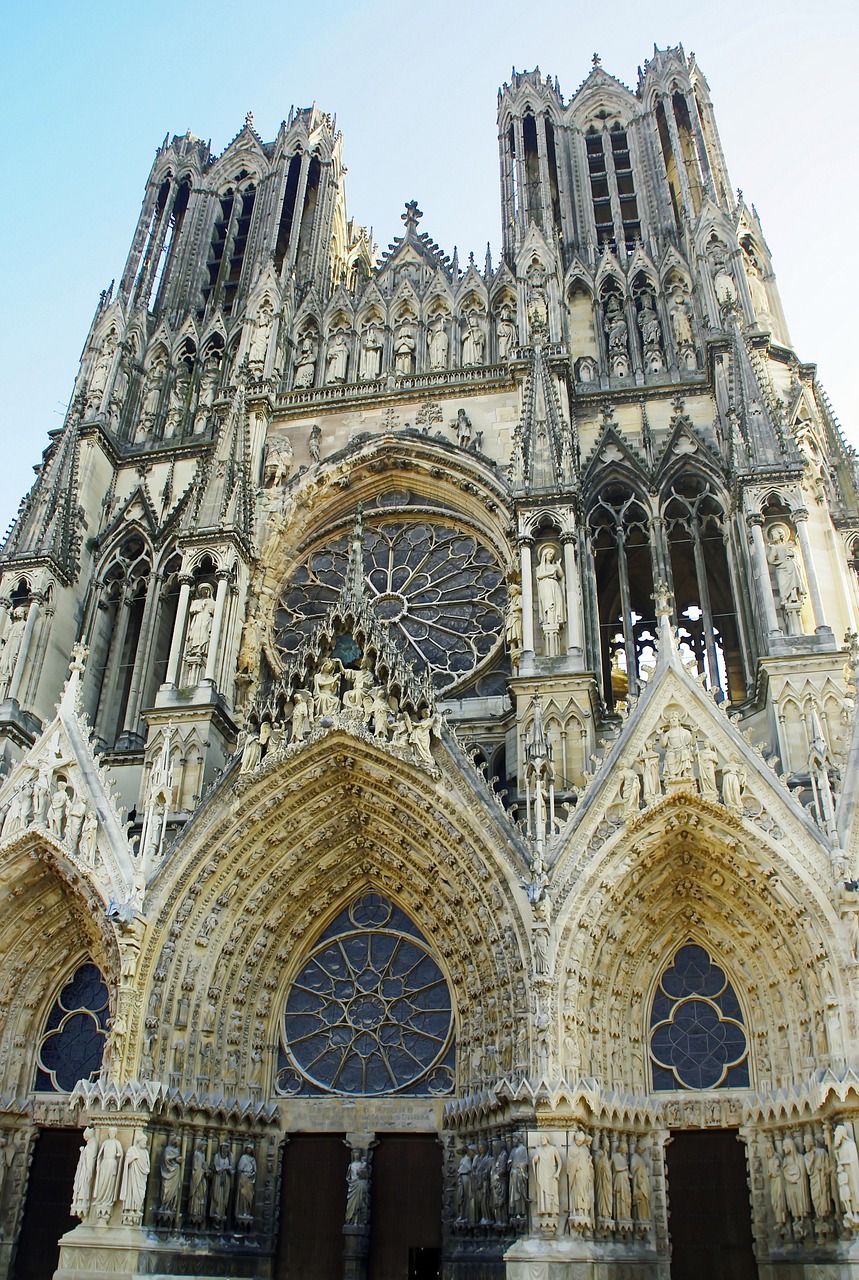 reims cathedral portals free photo