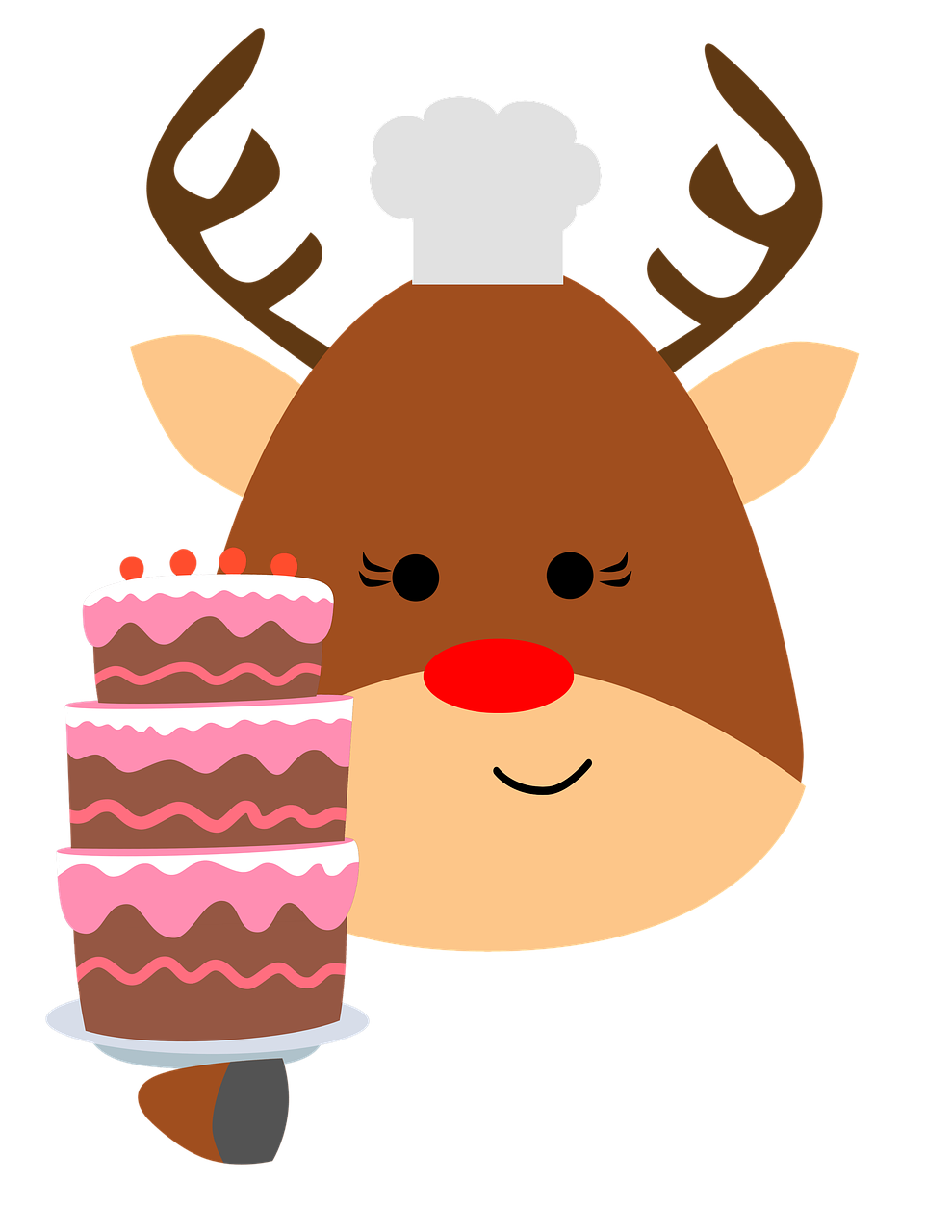 reindeer cake chef free photo