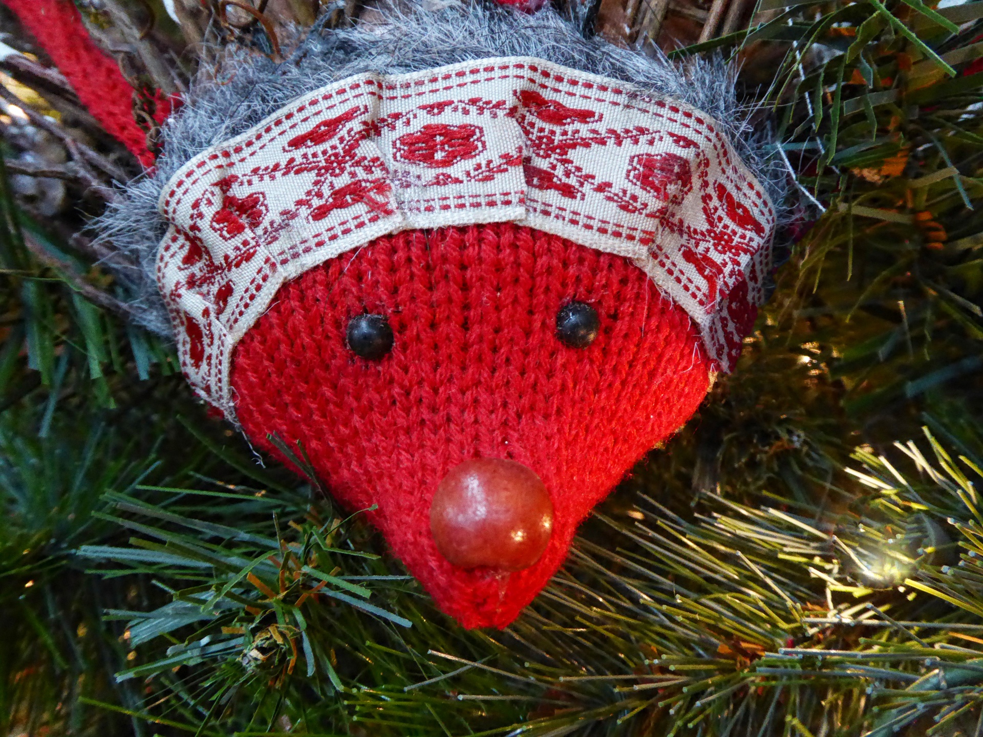 reindeer knitted face free photo
