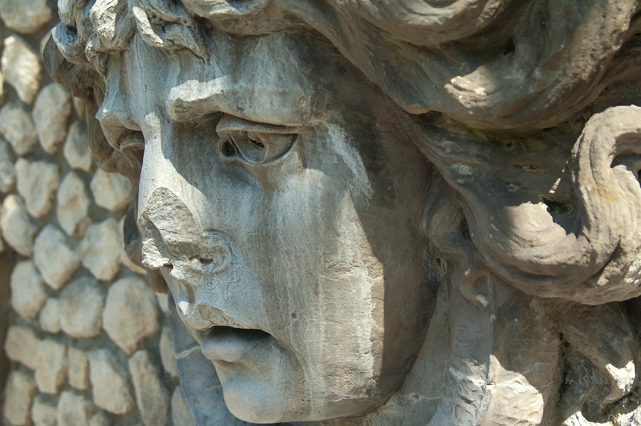 relief statue face free photo