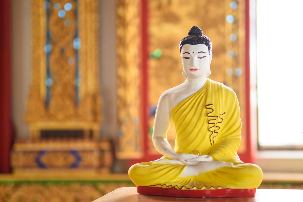 religion buddha statue seat free photo