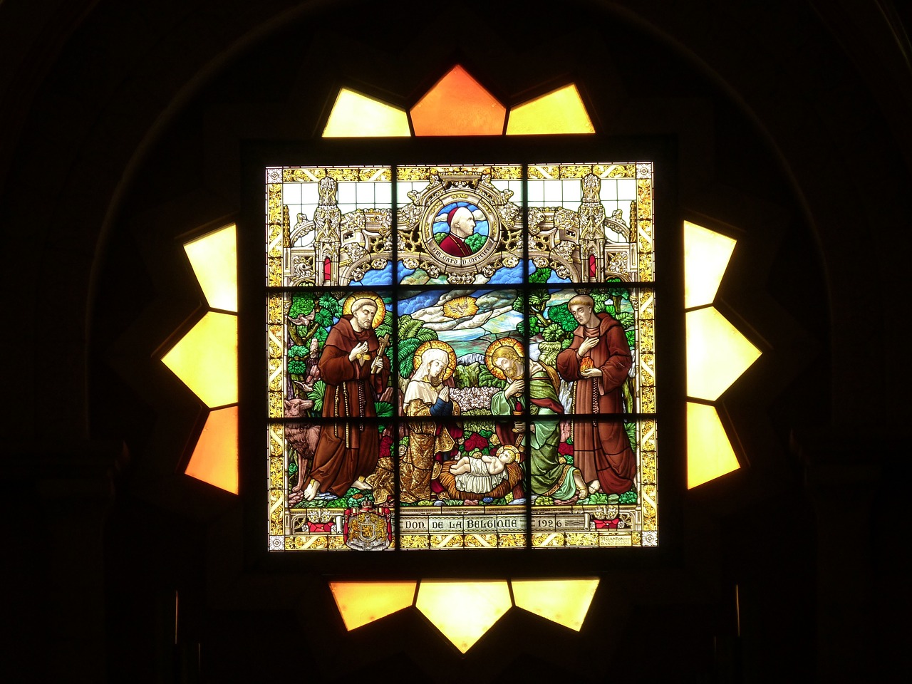 religion religious stained glass window free photo