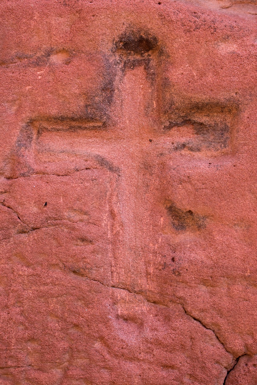 religion red stone cross free photo