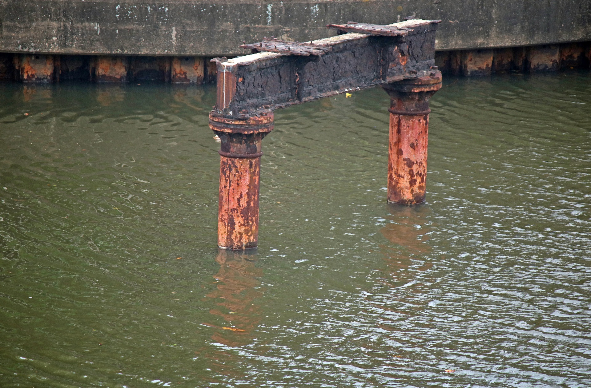 pillars metal rusted free photo