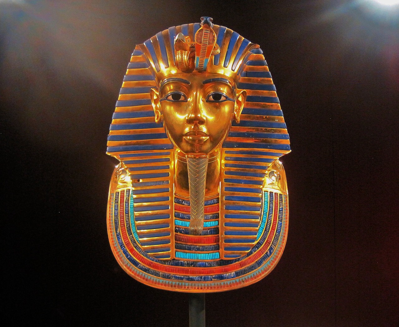 replica of king tutankhamun's mask display riches free photo