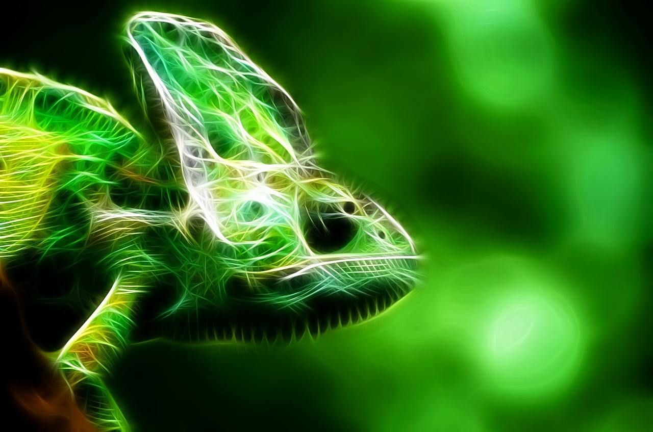 reptile fractal green free photo