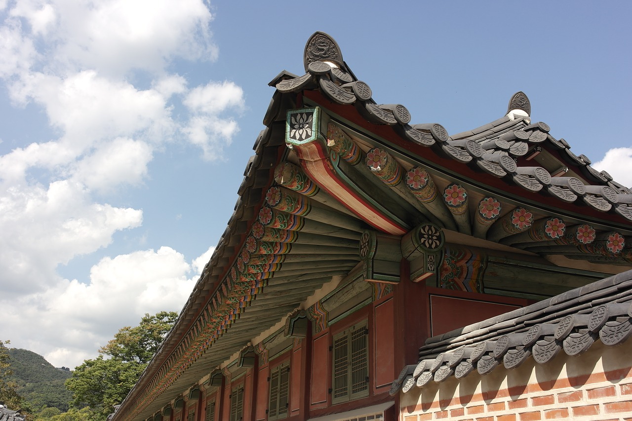republic of korea gyeongbok palace roof tile free photo