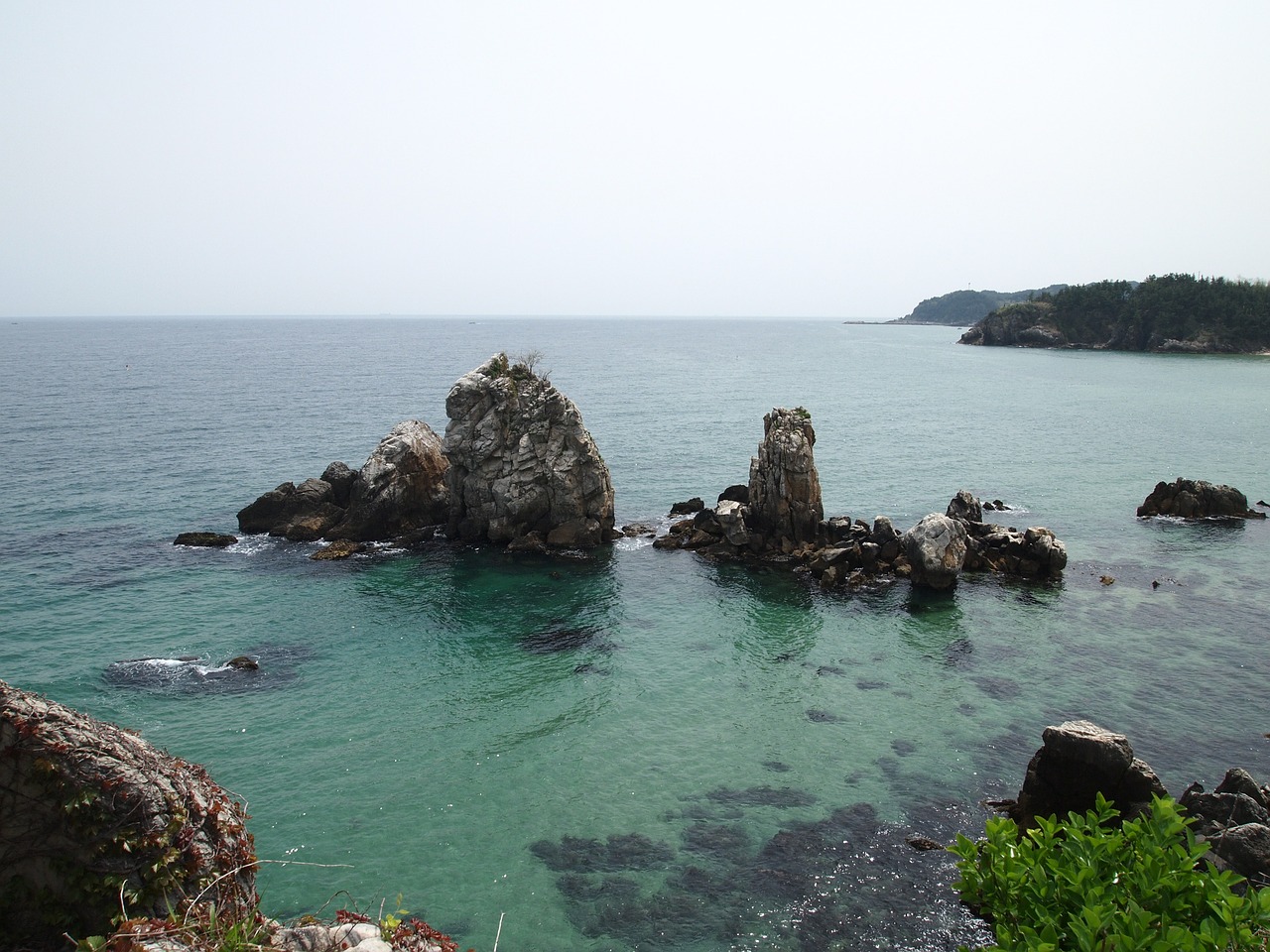 republic of korea sea candlestick rock free photo