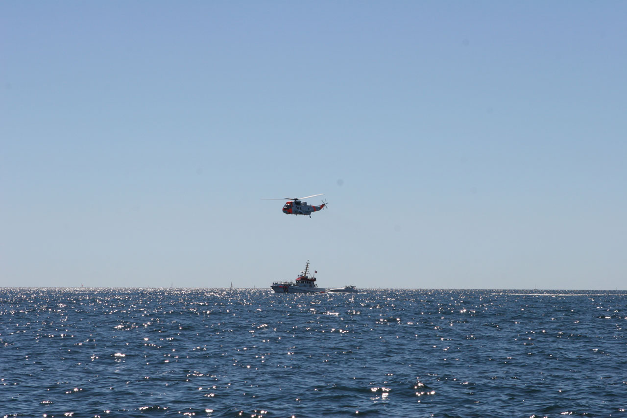 rescue boat helicopter free photo