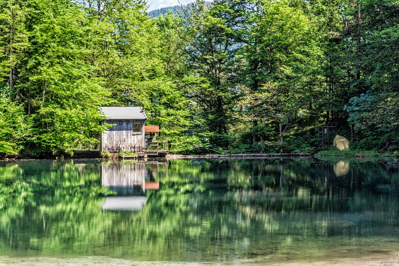 reservoir mirroring alpine free photo